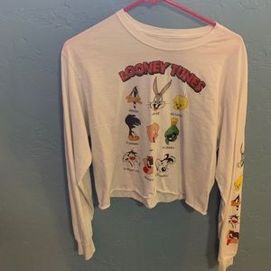 Looney tunes long sleeve crop top